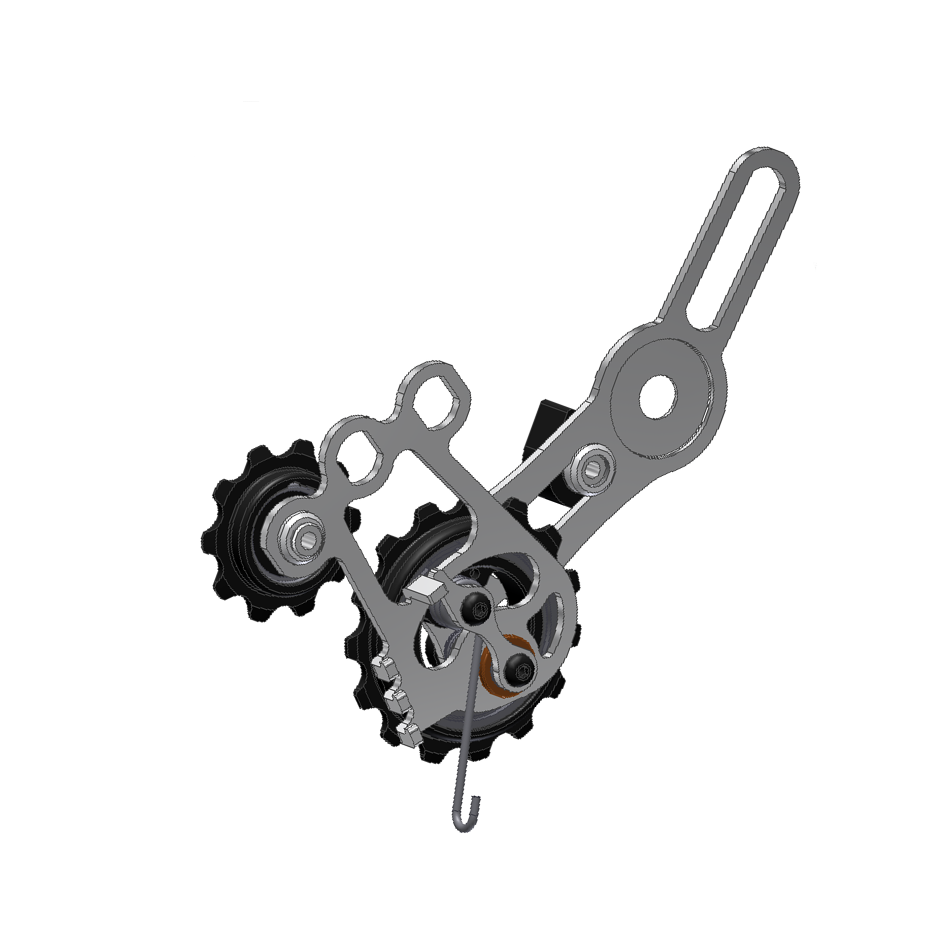Tendeur De Chaîne Vélo Single-speed Avec Poulie Flottante Et Ressort - Réglable, Léger 85g - Pour VTT Et Terrains Accidentés (noir/rouge/or)